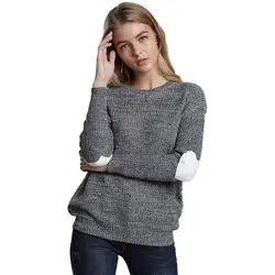 Осень новинка 2019 женские свитера вязаный пуловер с длинными рукавами джемпер ребристый свитер Mujer женский свитер в полоску Серый/Красный