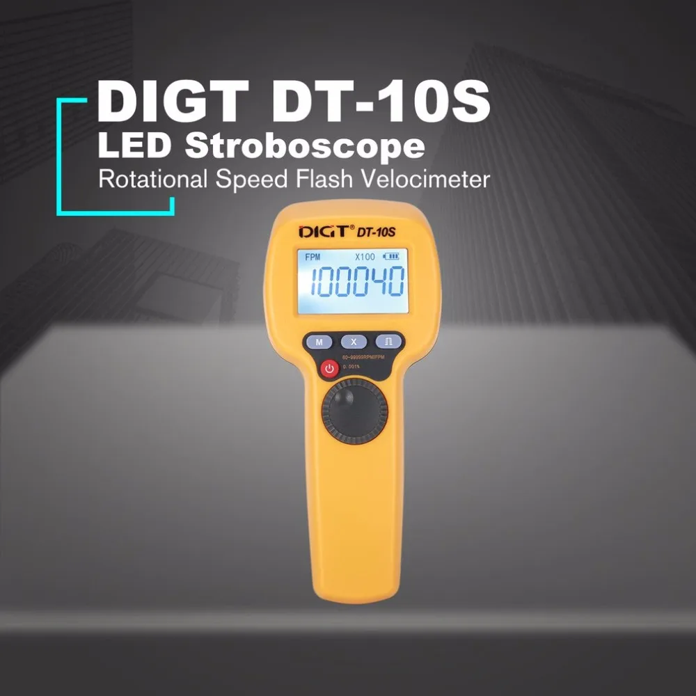 DIGT DT-10S 7,4 В 2200 мАч 60-49999 Strobes/мин 1500LUX Handhold светодиодный стробоскоп измерения скорости вращения Flash Velocimeter