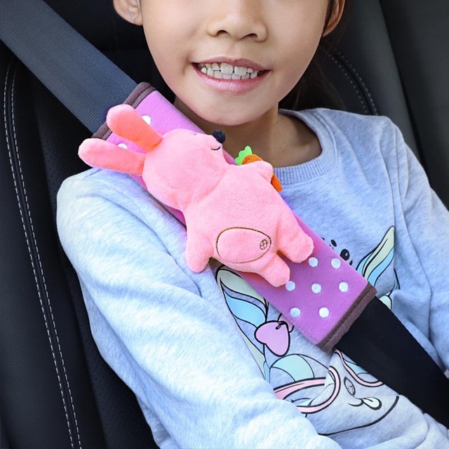 Quality Cute Cartoon Style Children Safety Belt Plush Seat Harness Shoulder Pad Cushion Car Security Protecting Cover