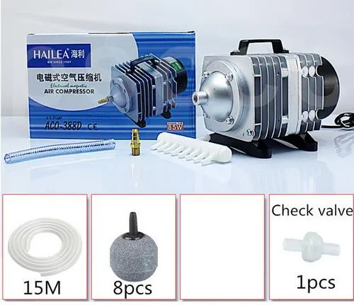 90Л/мин HAILEA ACO-388D Электрический магнитный воздушный компрессор для аквариума с воздушным делителем для аквариума Гидропоника пруда аэратор воздуха - Цвет: ACO-388D A SET