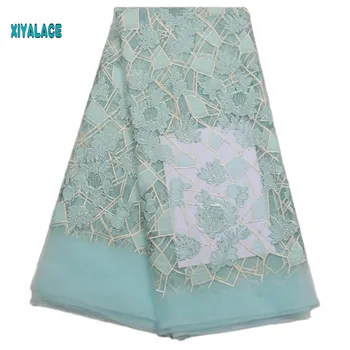 

Swiss Voile Lace African Lace Fabric 2019 High Quality Lace Voile Lace Fabric Golden New Design Switzerland Add Stones YA1772B-2