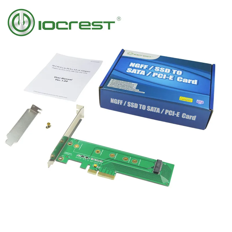 IOCREST M.2 ngff M ключ NVMe к PCI-e 3,0x4 адаптер pci express адаптер для 22110 2280 2260 2242 2230 ssd двойное напряжение питания