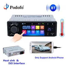 Podofo 4 “Car Radio Bluetooth Autoradio 1 Din Touch Screen Stereo Audio Video MP5 USB TF Temperatura Display Vivavoce in-dash