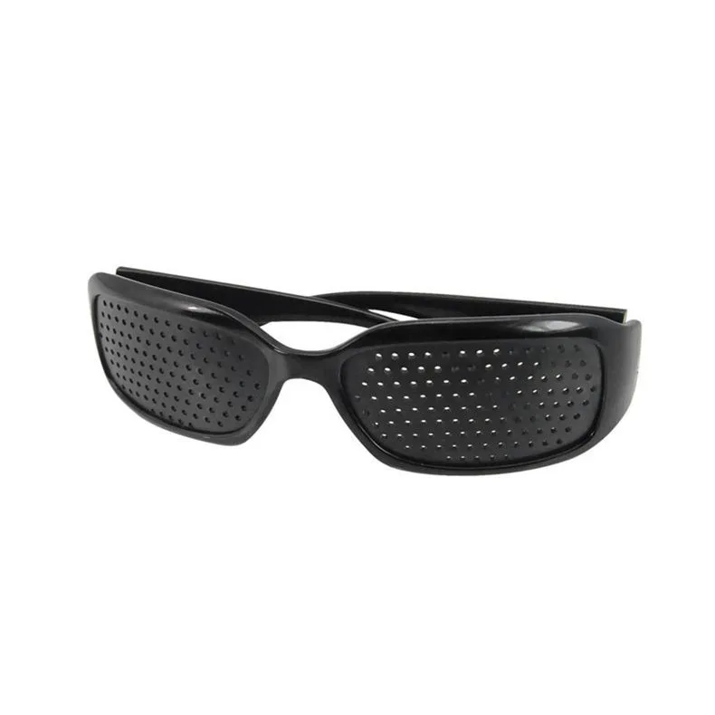 Черный Пинхол солнцезащитные очки Женщины Мужчины Анти-усталость Vision Care Пинхол микропористые очки глаз Упражнение анти-близорукости