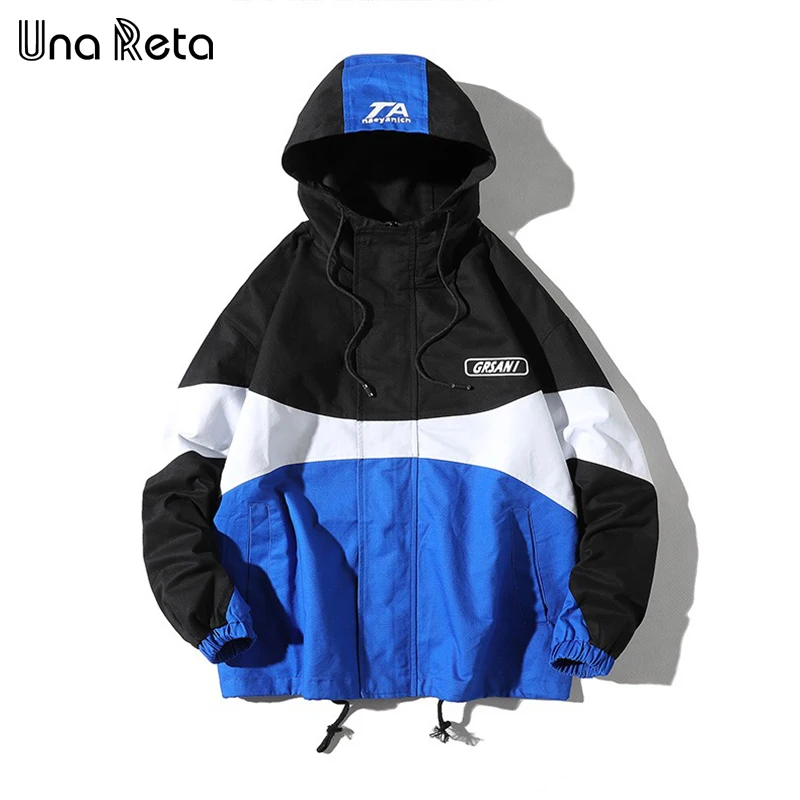 Una Reta/куртка с капюшоном для мужчин; модная новинка; сезон осень; куртки в стиле хип-хоп с вышитым принтом; хлопок; уличная одежда; повседневная мужская куртка; пальто