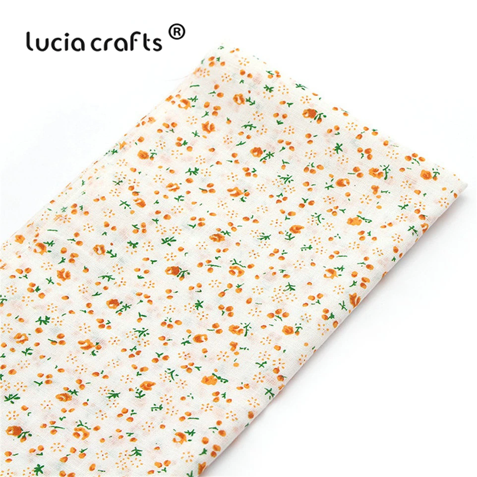 Lucia crafts, 7 шт./лот, 25*25 см, хлопковая ткань с принтом для рукоделия, куклы, ручная работа, шитье, Лоскутная Ткань, текстиль, ткань H0913