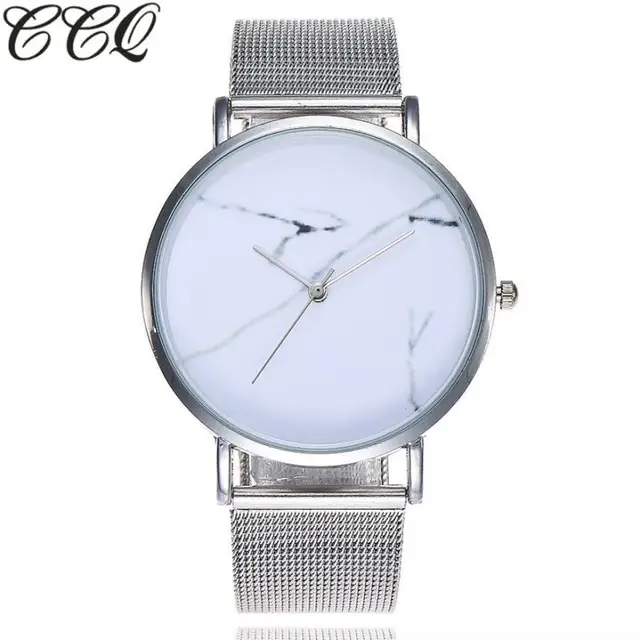 CCQ Casual Quartz Stainless Steel Band Marble Strap Watch Analog Wrist Watch lad CCQ Casual Quartz Stainless Steel Band Marble Strap Watch Analog Wrist Watch lad