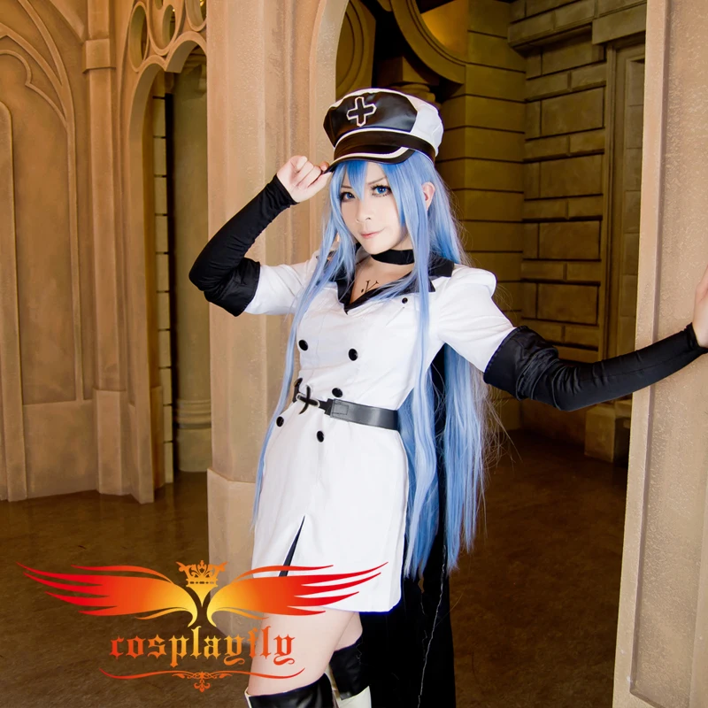 Akame Ga Kill Esdeath костюм для косплея взрослых женщин наряды летнее платье Тренч