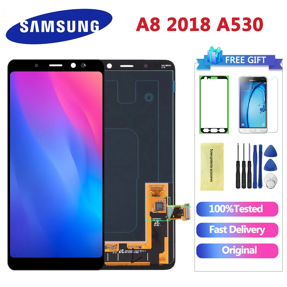 

5.6'' ORIGINAL Display LCD for SAMSUNG Galaxy A8 2018 LCD A530 LCD Touch Digitizer Assembly Replacement A8 2018 LCD