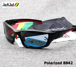 Jackjad 2018 Мода Для мужчин Спорт на открытом воздухе поляризованные очки солнцезащитные очки вождения Рыбалка черный, Красный Солнцезащитные