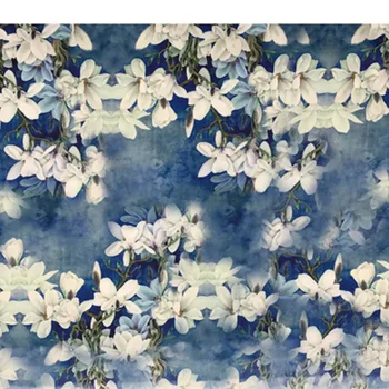 

FYS-Florals 1meters Silk Feeling Fabric Gambiered Guangdong Gauze Chinese Cheongsam Qipao Fabric For Women Handbag DIY Fabrics