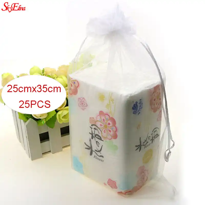 25 35cm 25pcs Multi Color Large Organza Bags For Wedding Favor Large Organza Bags For Wedding Favor