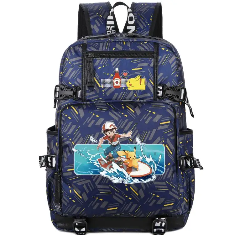 Рюкзак с покемоном из мультфильма Пикачу для женщин, школьные сумки для путешествий и компьютера для подростков, сумка на плечо для мальчиков и девочек - Цвет: 24