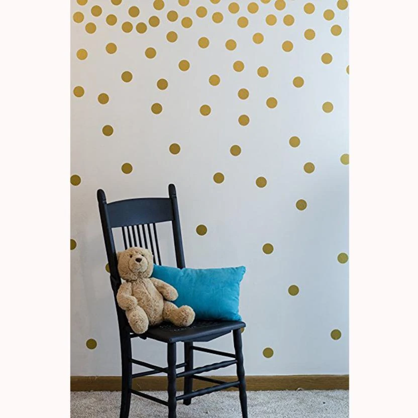 Calcomanía de pared dorada para decoración del hogar, calcomanías fáciles  de despegar, fácil de pegar + seguro en la pared pintada, espejo decorativo  para el hogar JU26, 200 puntos|Adhesivos para pared| - AliExpress