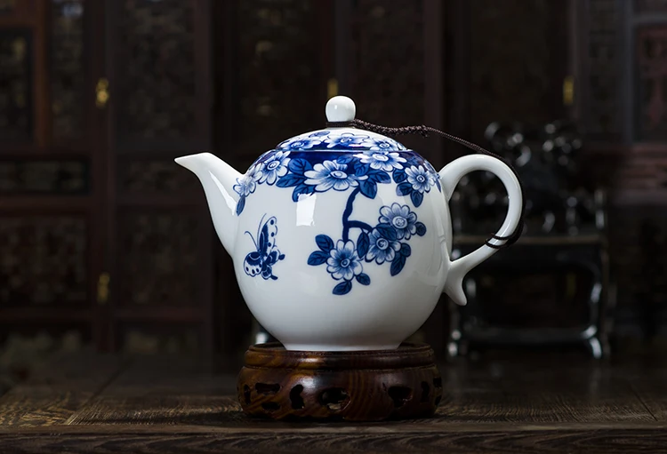 Китайский чай кунг-фу керамика и фарфор Чайный горшок Цзиндэчжэнь Зеленый Цветок Фарфоровая глазурь под глазурью офис для изготовления чая 280 мл