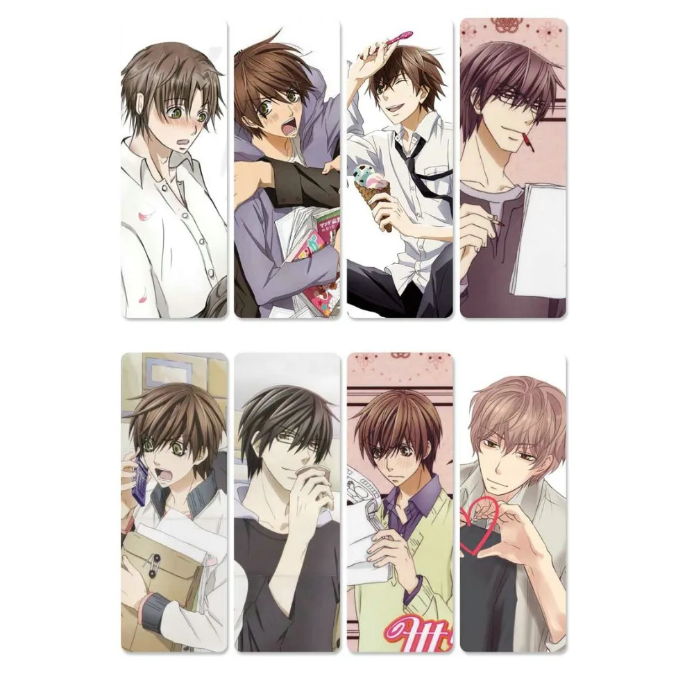 

8pcs Sekai ichi Hatsukoi Anime Bookmarks Waterproof Transparent PVC Plastic Bookmark Beautiful Book Marks Gift