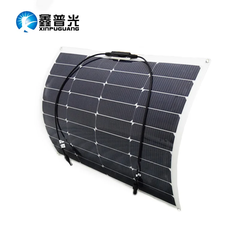 

Outdoor 18v 50w flexible solar panel 60 High efficiency monocrystalline silicon cell module for 12v battery RV yacht car house