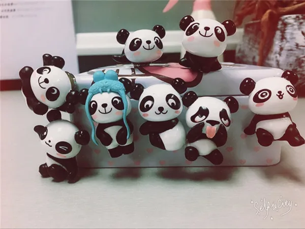 Cute Funny Panda Mini figures pvc toys Fridge Magnets 8pcs - Buyers Show 6
