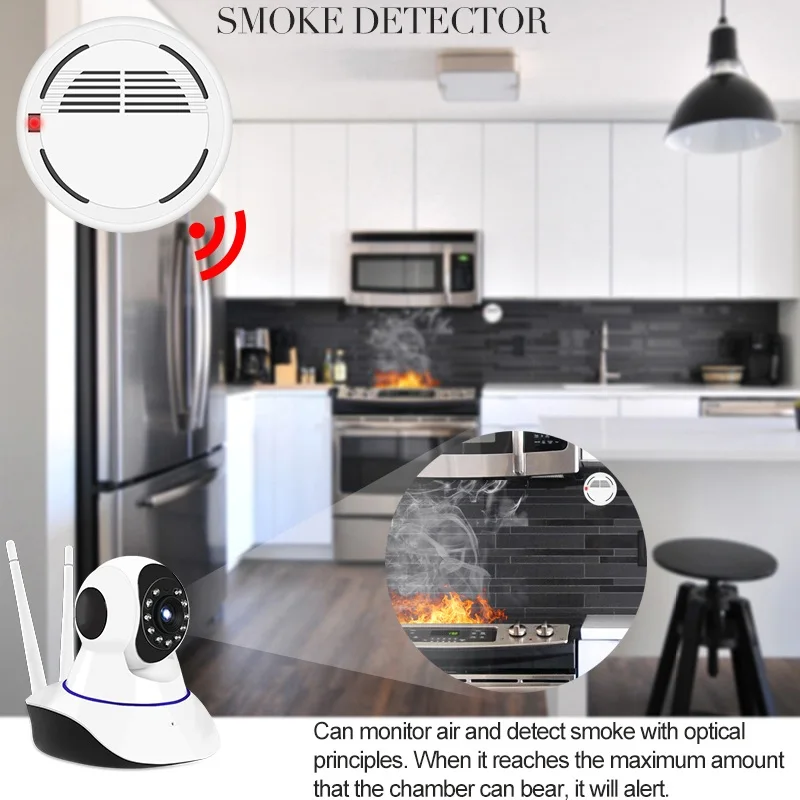 Alarm System kits hd 720P IP Camera with PIR Motion Sensor Smoke Detector Window Sensor Suitabe 433mhz GSM Home Alarm LINTRATEK Alarm System kits hd 720P IP Camera with PIR Motion Sensor Smoke Detector Window Sensor Suitabe 433mhz GSM Home Alarm LINTRATEK
