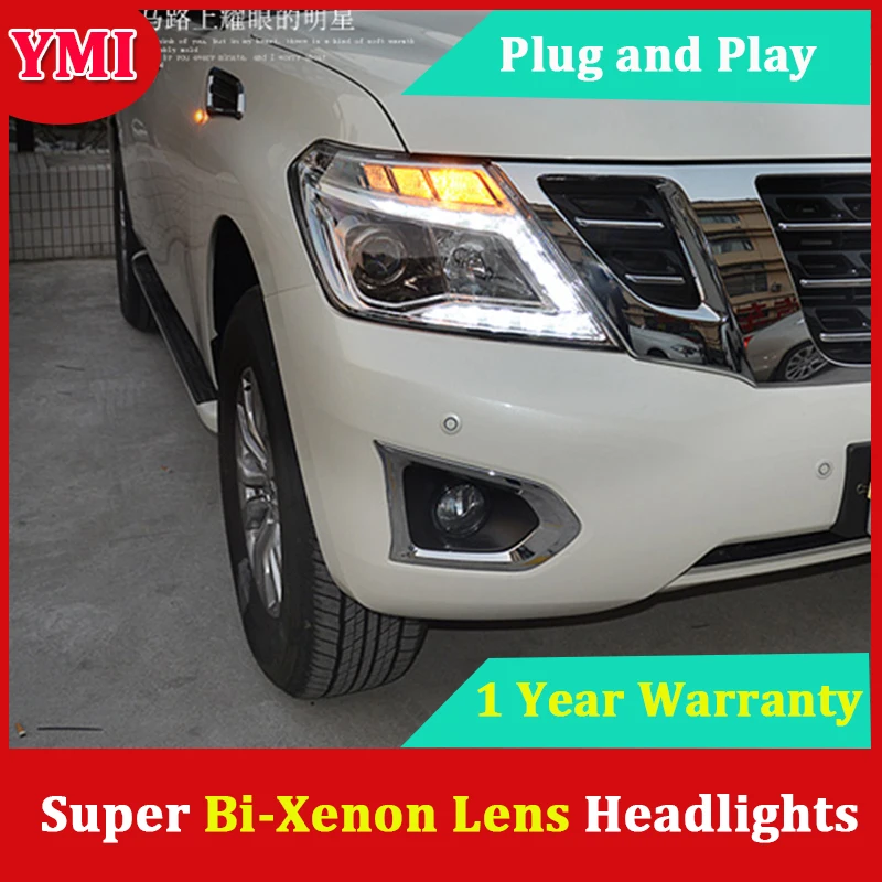 Ymi HID светодиодный фары xenon грыжа лампа аксессуар продукты чехол для Nissan Patrol 2014 2015