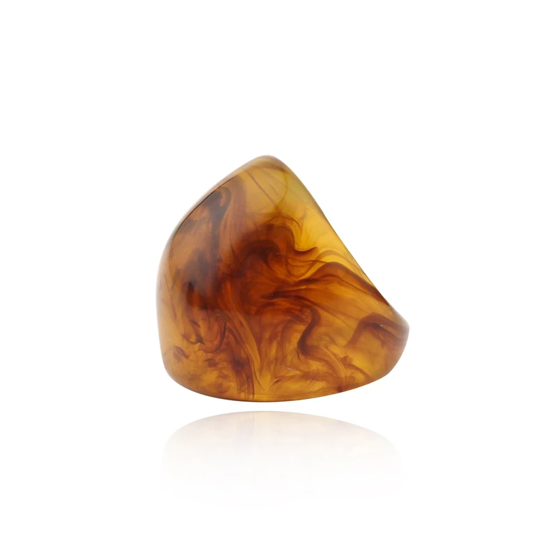

1pc Retro Ink Printing Dense Grain Pattern Resin Rings For Women Men Jewelry Round Carving Joint Simple Finger Ring Anel
