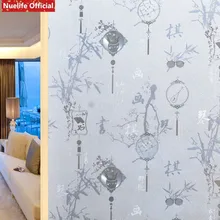 50 см x 300 см, 3D Ретро рисунок, безклеевая Электростатическая матовая стеклянная пленка для окна, ванной комнаты, гостиной, спальни, непрозрачная офисная пленка