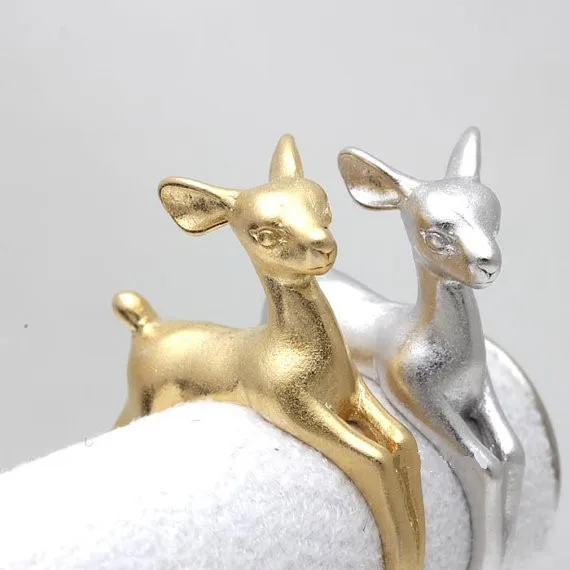 Adjustable Bambi Deer Ring Animal Deer Ring in Gold Jewelry Retro Ring Fashion S Adjustable Bambi Deer Ring Animal Deer Ring in Gold Jewelry Retro Ring Fashion S