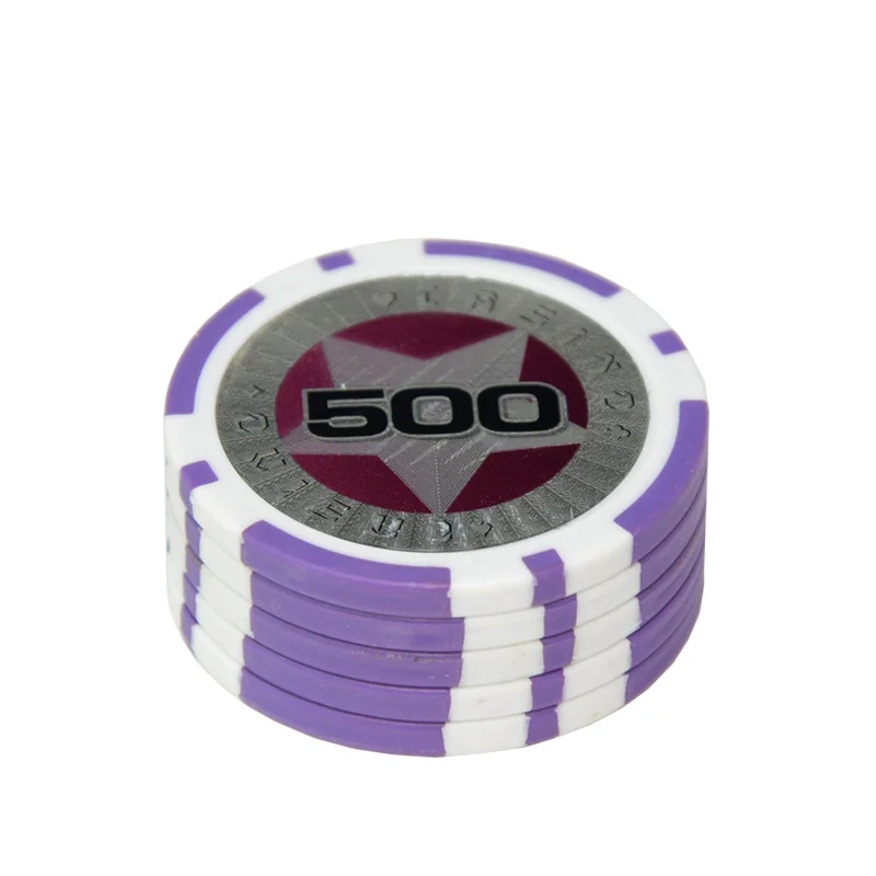 5 шт./лот звезда ABS покерные фишки казино маркеры бинго металл/глина покерные фишки стикер пользовательские Pokers чип набор аксессуаров - Цвет: 500