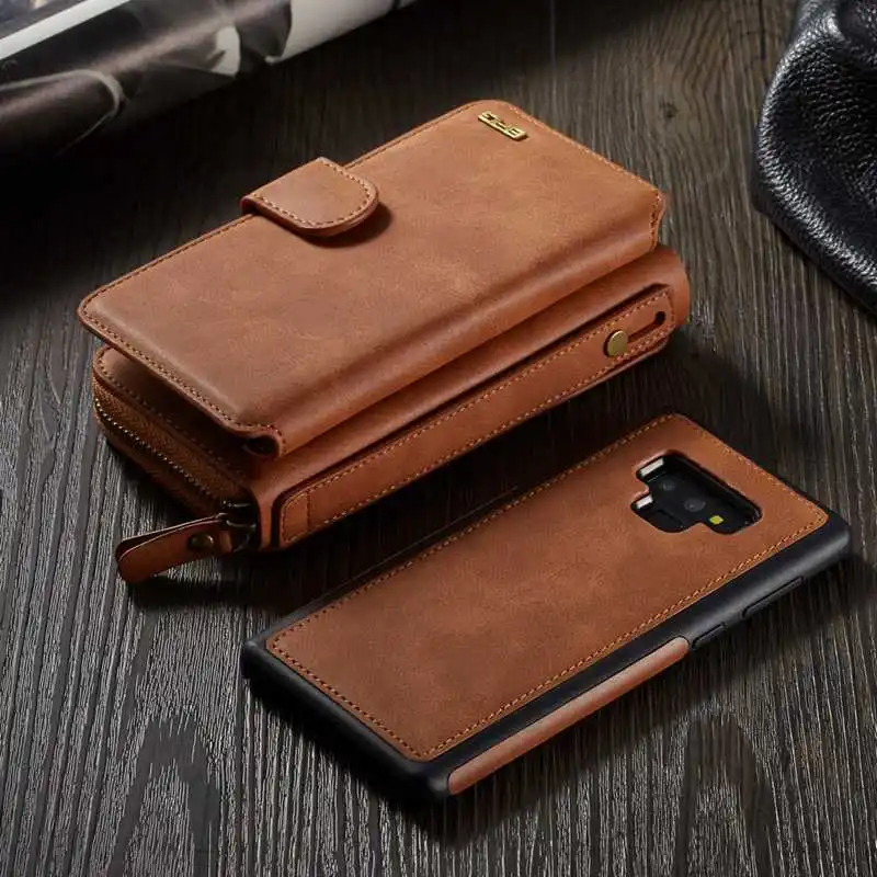 

Multifunctional Detachable Wallet Case For Samsung GaLaxy Note 9 Flip Cover PU leather Zipper Phone Bag Case For Samsung Note9
