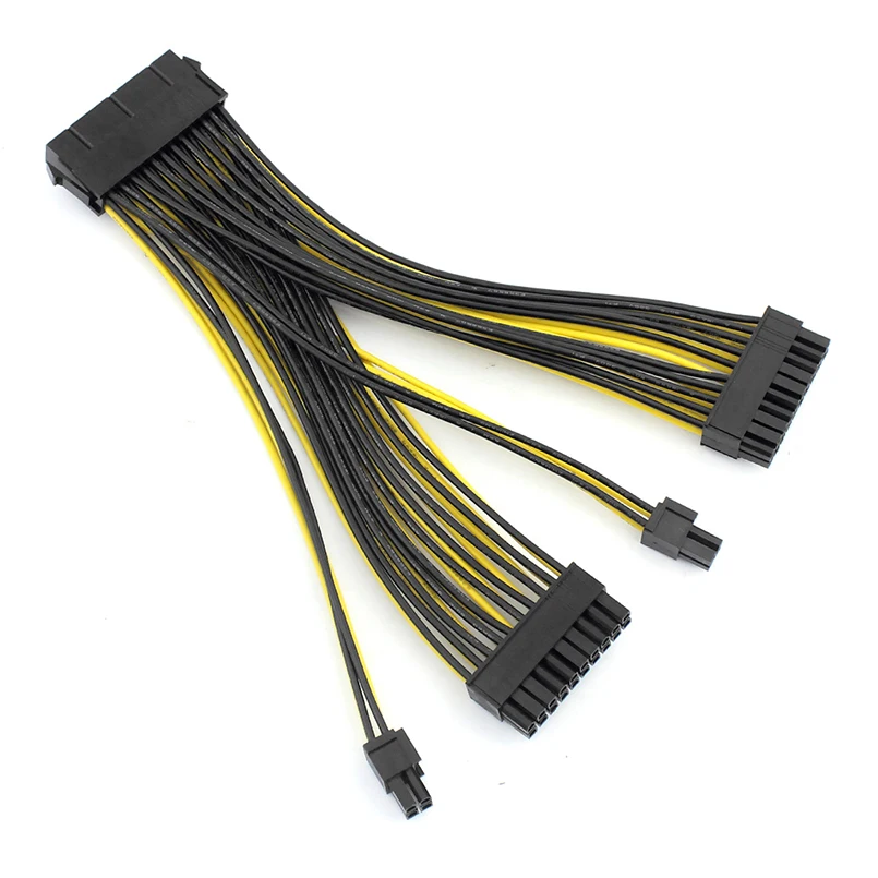 Новый 24P 20 + 4 Pin двойной блок питания 18AWG см ATX материнская плата адаптер