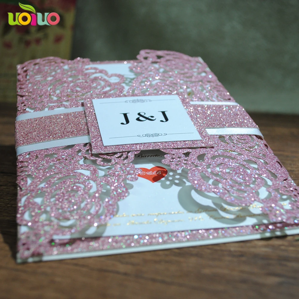Очень элегантные лазерная резка Роза Золотая блестящая бумага Свадебная пригласительная открытка горячие продажи персонализировать королевской свадьбы карты для свадьбы