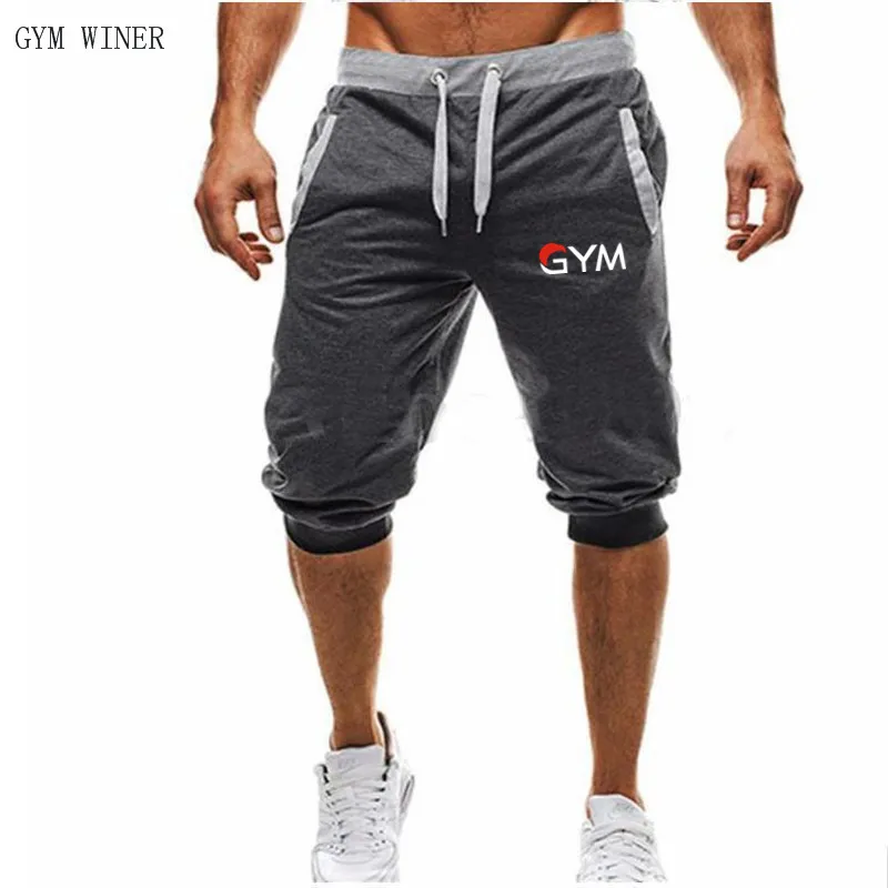 Летние Для мужчин Повседневное тренировочные шорты 3/4 брюки короткие одежда для фитнеса и бодибилдинга Для мужчин шорты летние Для мужчин
