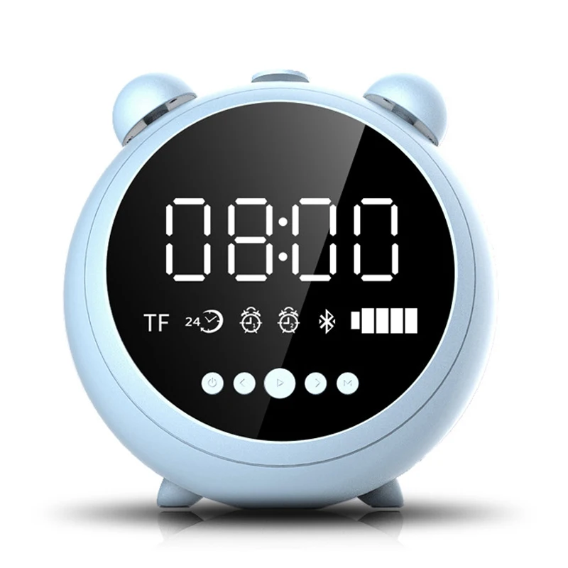 

Alarm Clock Hd Mirror With Night Light Fm Radio Wireless Bluetooth Speaker Support Aux Tf Player Kids Clocks Led Digital