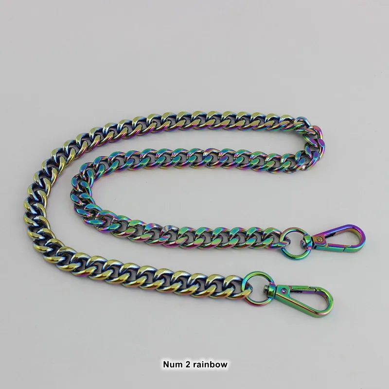Num 1 rainbow 13 мм глиноземный переливающийся для шитья кошелек сумка регулировать ремешки-цепи сумки цепи металлические аксессуары посылка цепи грубой - Цвет: Num 1 rainbow