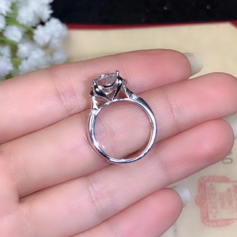 CoLife Jewelry 100% Real Moissanite Ring for Engagement 1ct To 3ct F Color VVS Grade Moissanite Ring Silver Gemstone Ring