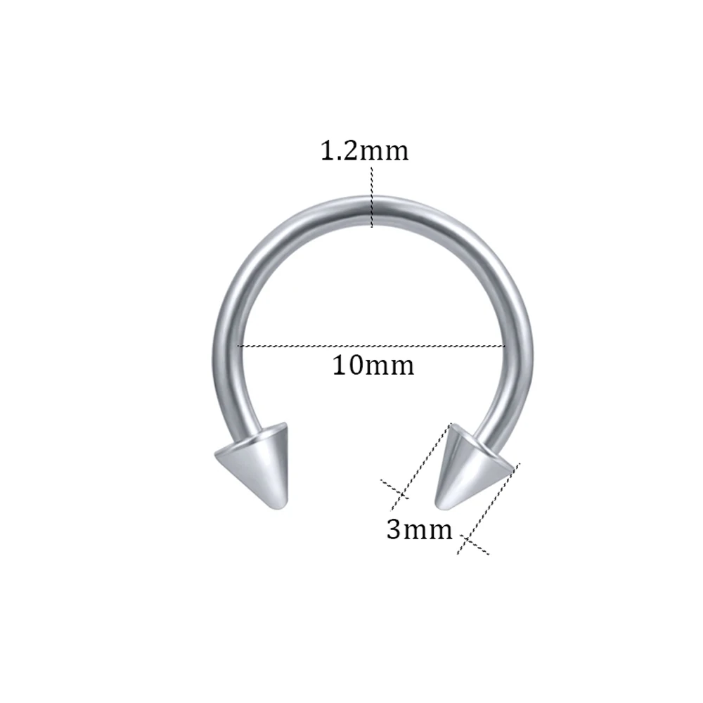 Женское кольцо для носа, нержавеющая сталь, перегородка хряща, пирсинг, трагус, спираль, пирсинг для бровей, серьги, сексуальное ювелирное изделие - Окраска металла: style-3-10
