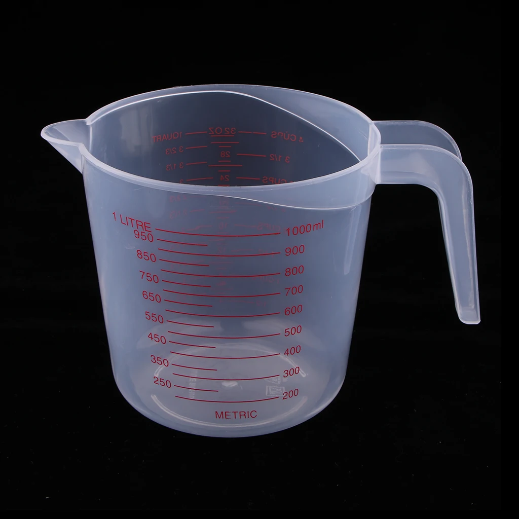 3pcs 250/500/1000ml Transparent Plastic Measuring Cup Jugs Kitchen Baking Container with Scale for Flour Sugar Water Measure