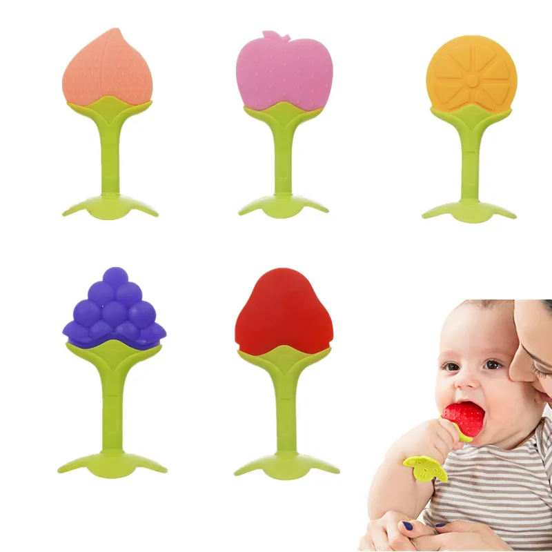 Baby Teether Safety Silicone Fruit Teethers for Baby Infant Kids Chew Tooth Toys Baby Dental