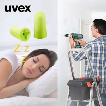 

UVEX Earplugs Noise Reduction Safety Ear Protection SNR 33DB For Sleep Study Travel Soft Slow Rebound Earplugs With Cord