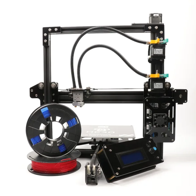 Cheap Dual extruder 2in2out Reprap   flex  Aluminium Extrusion 3D Printer kit  2 Rolls Filament 8GB SD card LCD As Gift