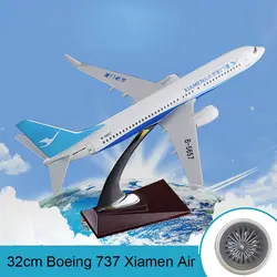 32 см модель самолета Боинг 737 xiamen воздуха Творческий Смола Модель Xiamen Airlines B737 самолет Airways модель авиации стенд ремесло