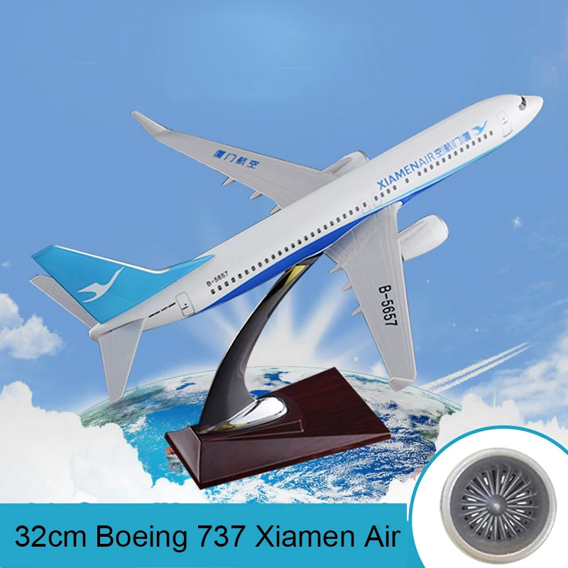 Модель самолета 32 см модель Боинг 737 Xiamen Air креативная резиновая Airlines B737