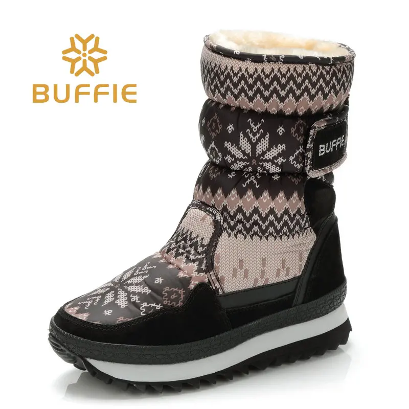 Серая зимняя обувь со снежинками; ботинки для мальчиков; теплые ботинки с Плюшевым Мехом и пряжкой; стильная тканевая верхняя обувь из прочной коровьей замши с носком; Фирменное Качество; - Цвет: M905grey