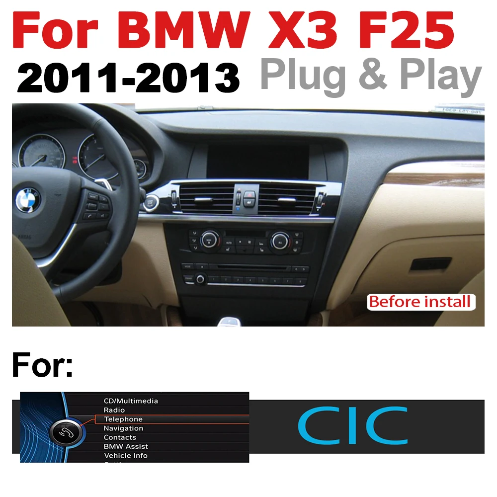 Excellent Car Android Radio GPS Multimedia player For BMW X3 F25 2011~2013 CIC stereo HD Screen Navigation Navi Media 3