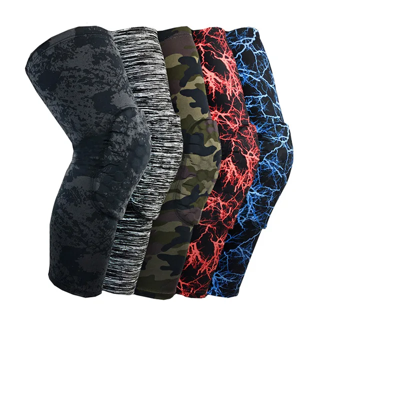 

2018 1pc Camouflage Basketball Knee Pads Sports Safety Knee Calf Leg Sleeve Honeycomb Pad Kneelet Guard Protective Kneepad