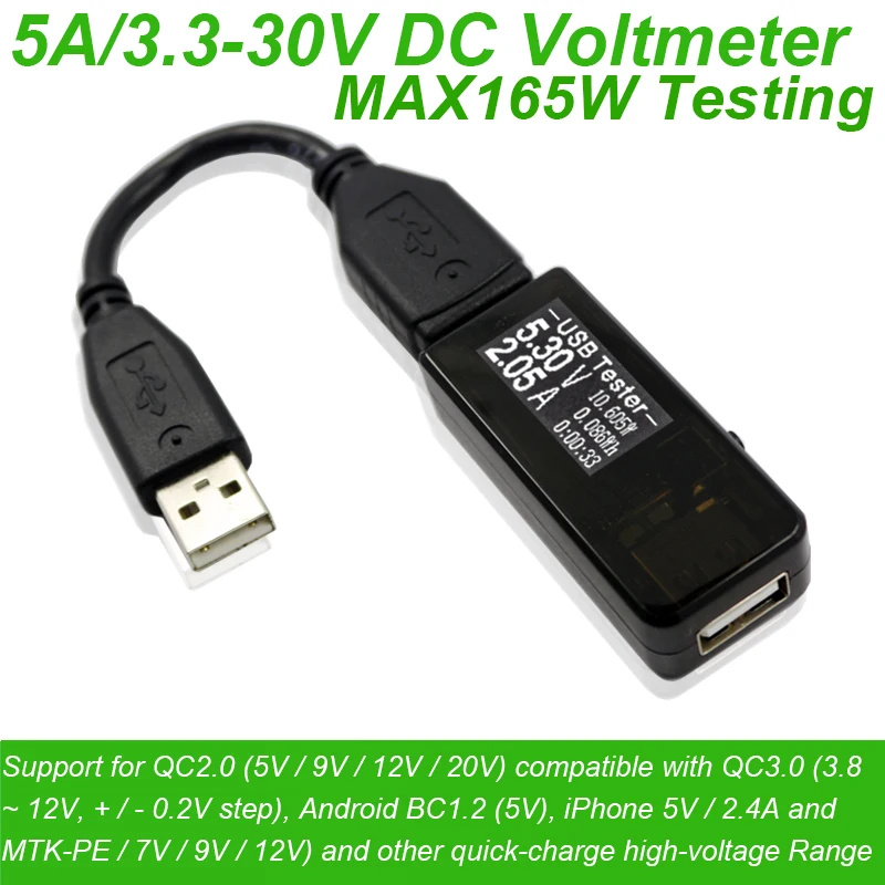 

USB Cable tester DC Digital voltmeter amperimetro current voltage meter amp volt ammeter detector power bank charger indicator
