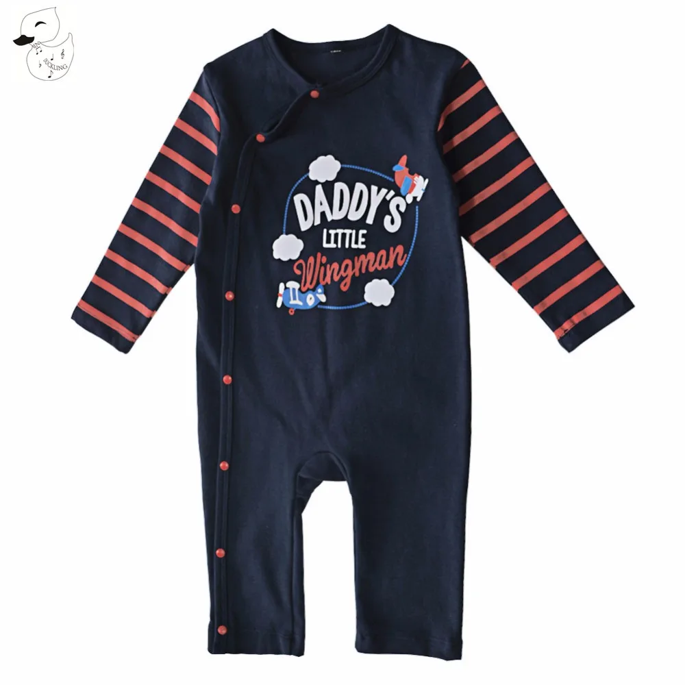 

BINIDUCKLING 2018 Newborn Baby Rompers Children's Clothing Pajamas Baby Long-sleeved Overalls Boys Autumn Clothes Striped
