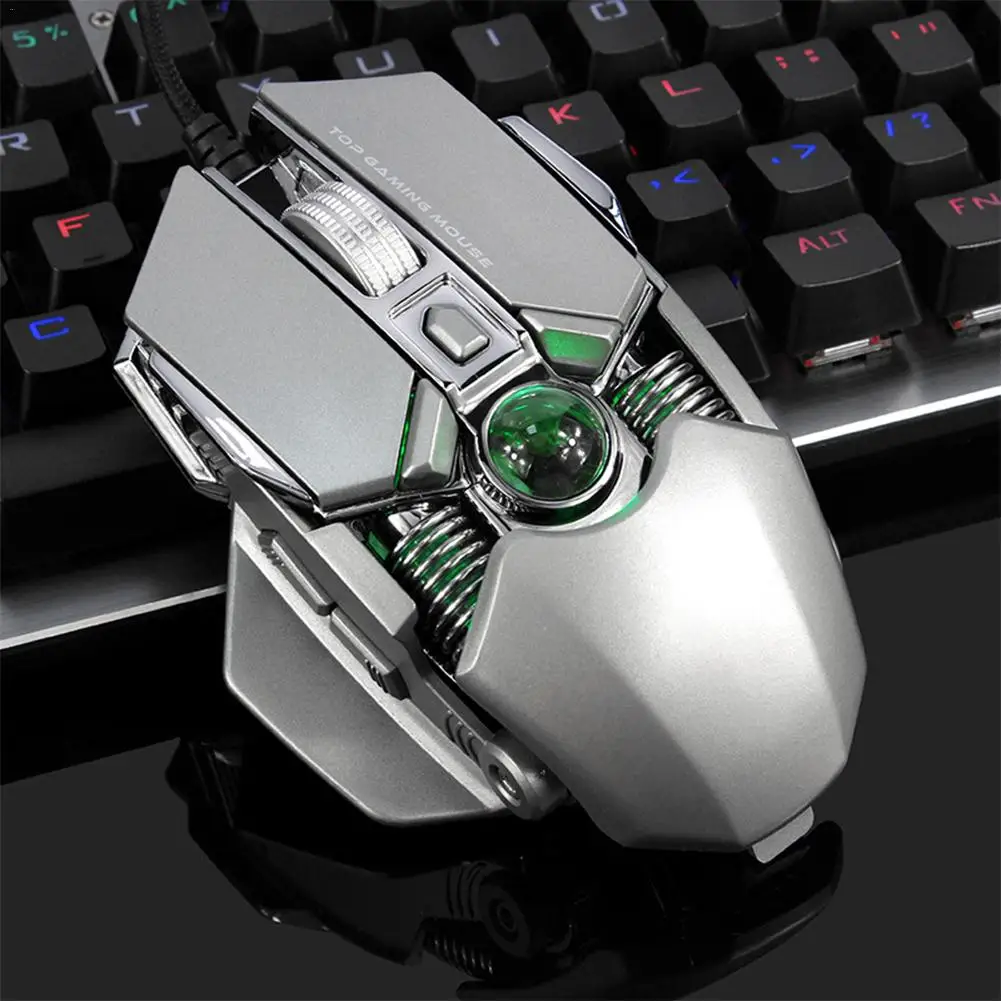 

Tmddotda Mouse Gamer Wired Metal Weighted Gaming Mechanical Mouse Trackball 9 Keys Optical USB Mice For Video Game PC Laptop