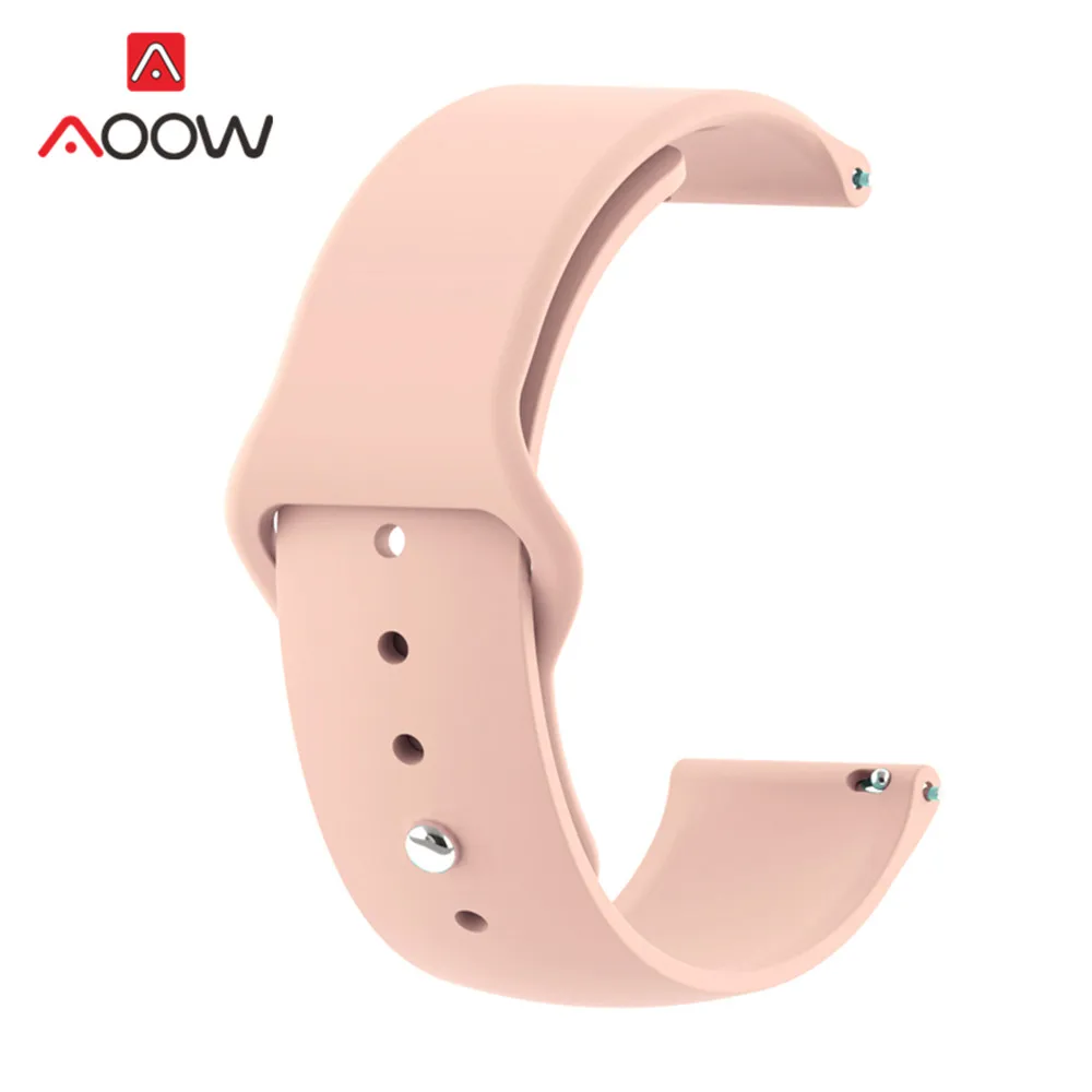 08 Rose Pink 20 мм силиконовый ремешок для часов samsung Galaxy Watch Active 42 мм gear S2 спортивный сменный Браслет ремешок для SM-R500 SM-R810 - Цвет ремешка: 08 Rose Pink
