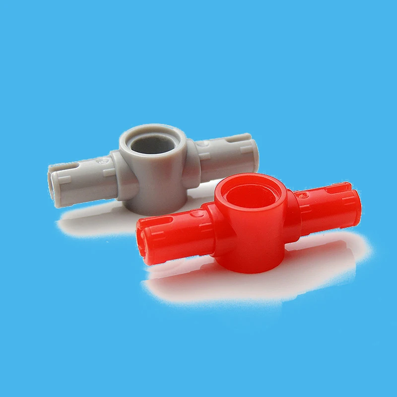 

20Pcs/lot Technic Pin Connector Hub with 2 Pins with Friction Ridges Lengthwise Bricks Parts Compatible with 87082 Brick set Toy